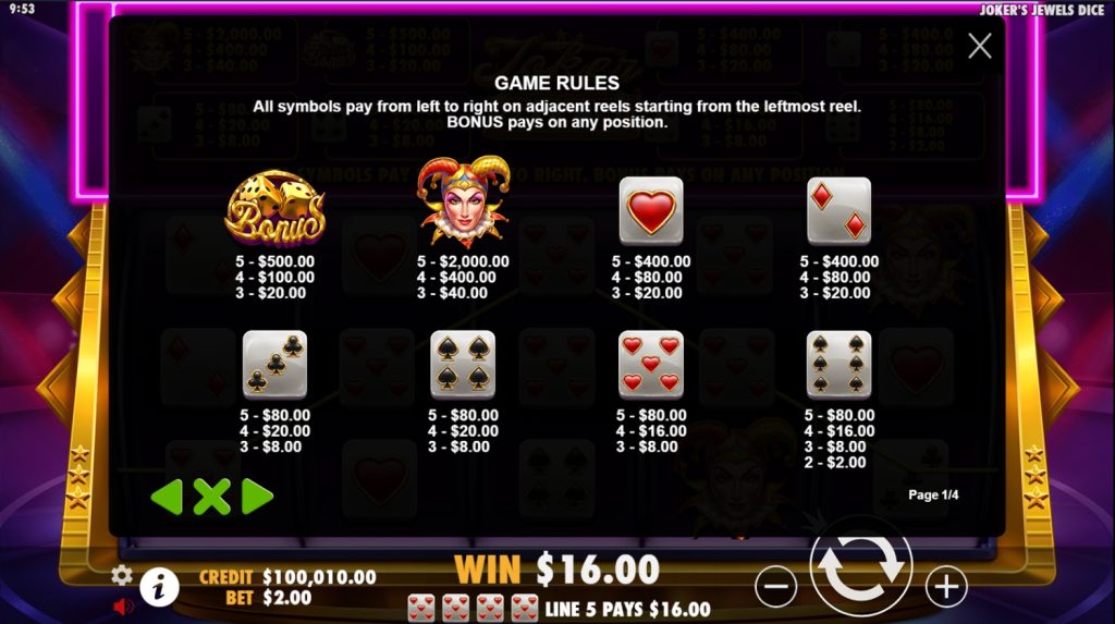 Slot Demo Gratis Joker's Jewels Dice